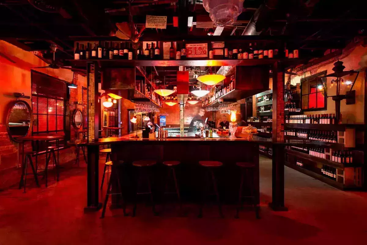 Bar Boheme Houston terrace with fairylights
