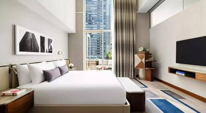 bright room in the Joule hotel, Dallas