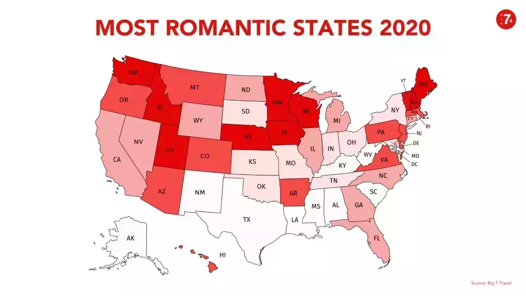 The 50 Most Romantic States In The US Ranked Enjoy Travel