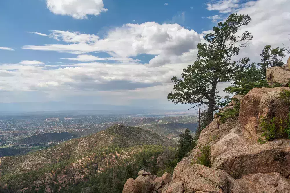 atalaya mountains with view of santa fe
