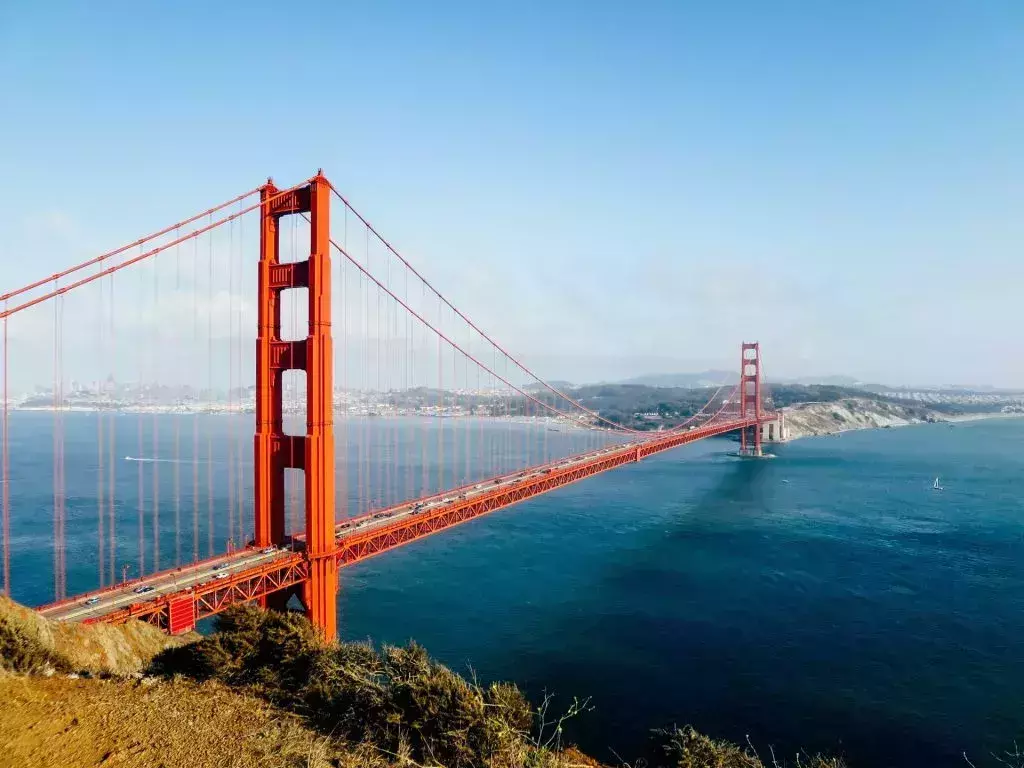 The hilly city of San Francisco in the USA