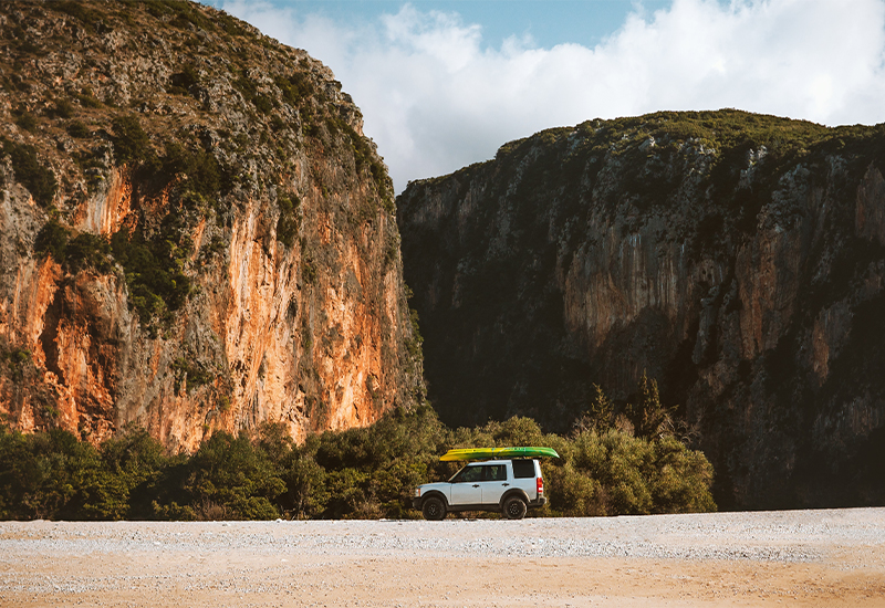 Scenic view of Gjipe Canyon