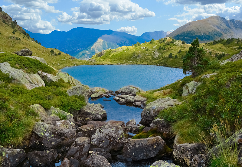 Scenic view of the Lakes of Tristaina