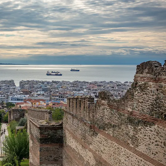 Belle vue des remparts de Thessalonique
