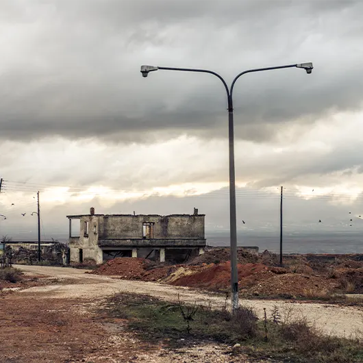 Bela vista da cidade abandonada em Ptolemaida