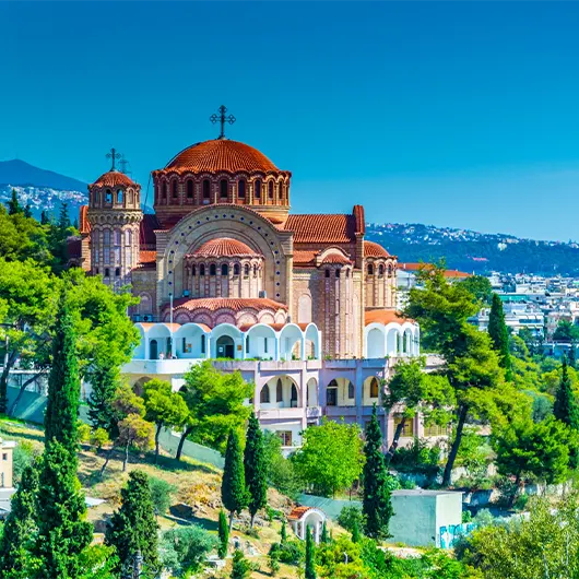 Belle vue de la cathédrale Saint Paul à Thessalonique