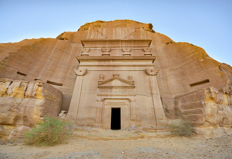 Scenic view of AlUla and the Hegra tombs