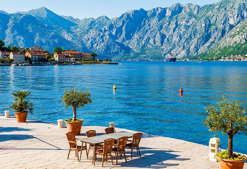 Scenic view of Bay of Kotor