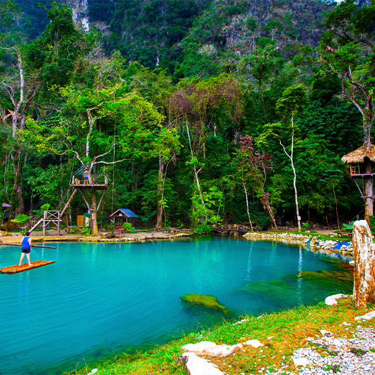 Scenic view of Blue Lagoons