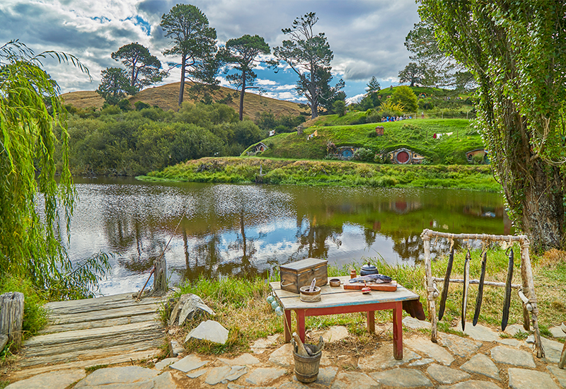 Scenic view of the Hobbiton Movie Set