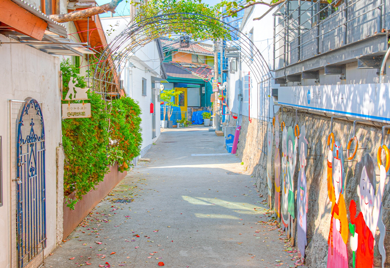 Scenic view of Ihwa Mural Village