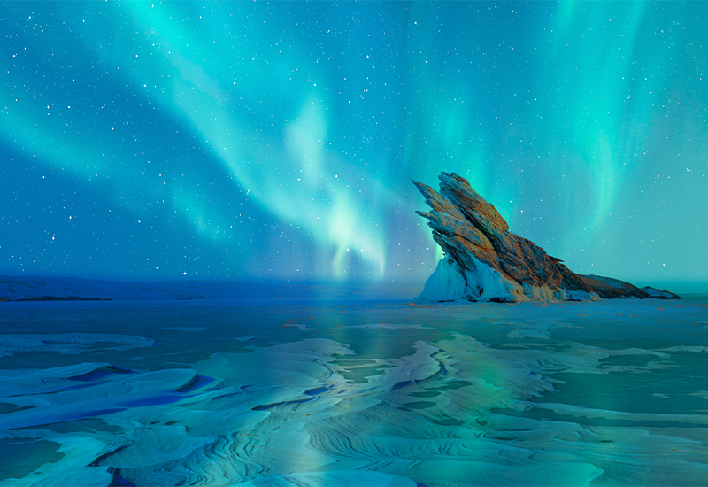 Scenic view of Lake Baikal