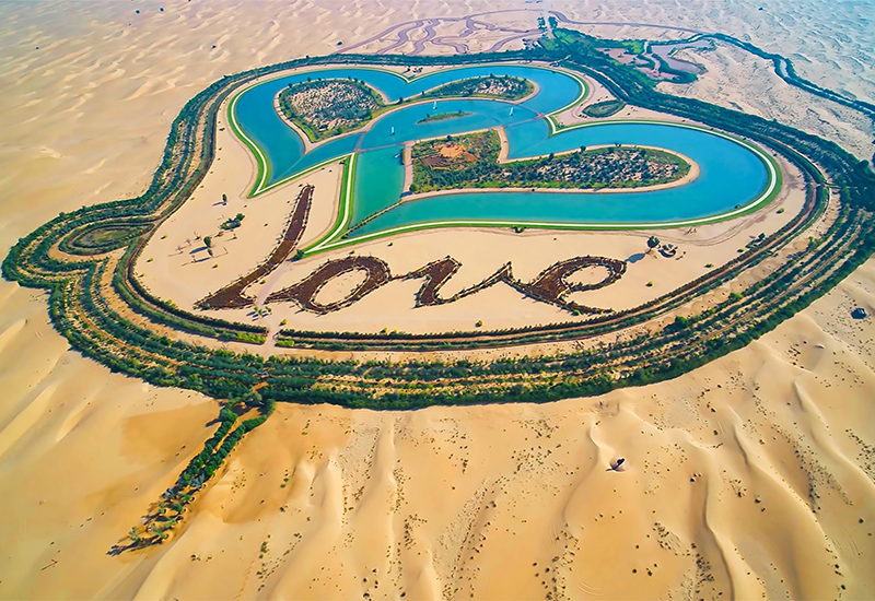 Scenic view of Love Lake, Dubai