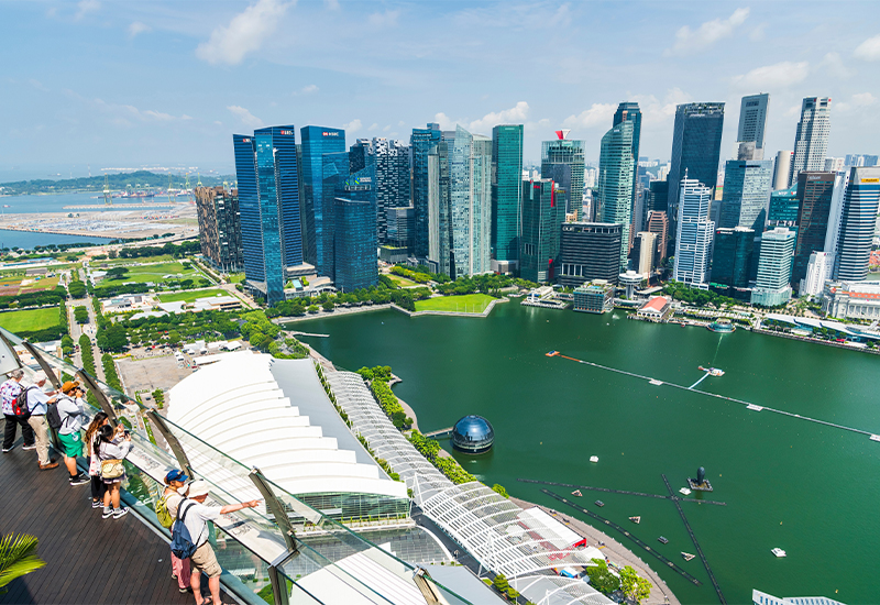 Scenic view of Marina Bay Sands SkyPark