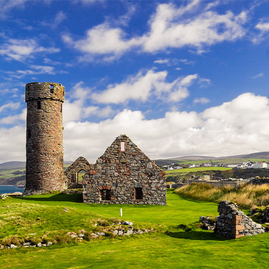 Scenic view of Peel Castle
