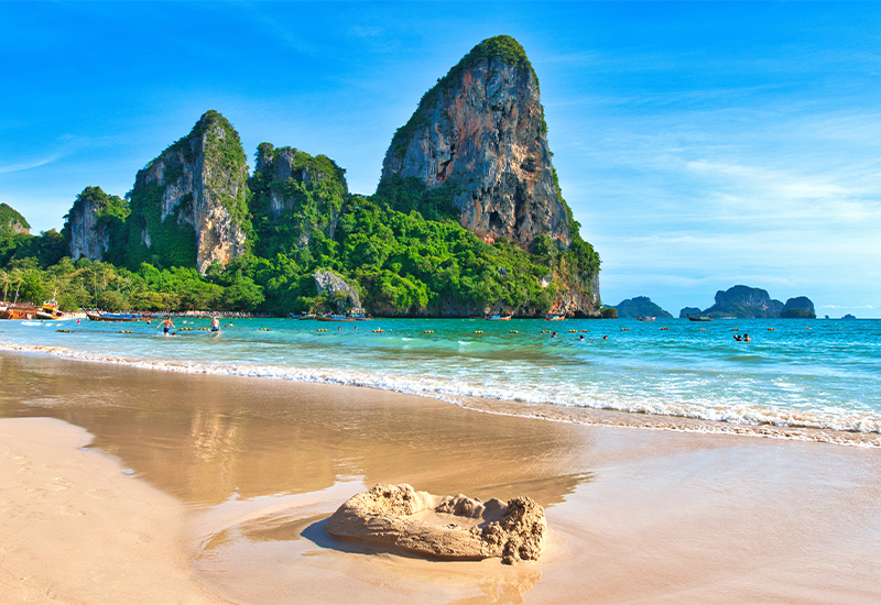Scenic view of Railay Beach, Krabi