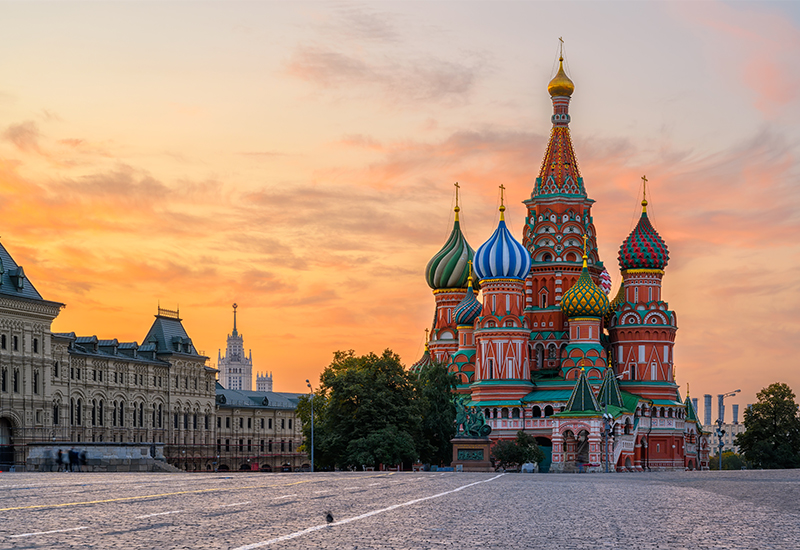 Scenic view of Red Square and St Basil's Cathedral