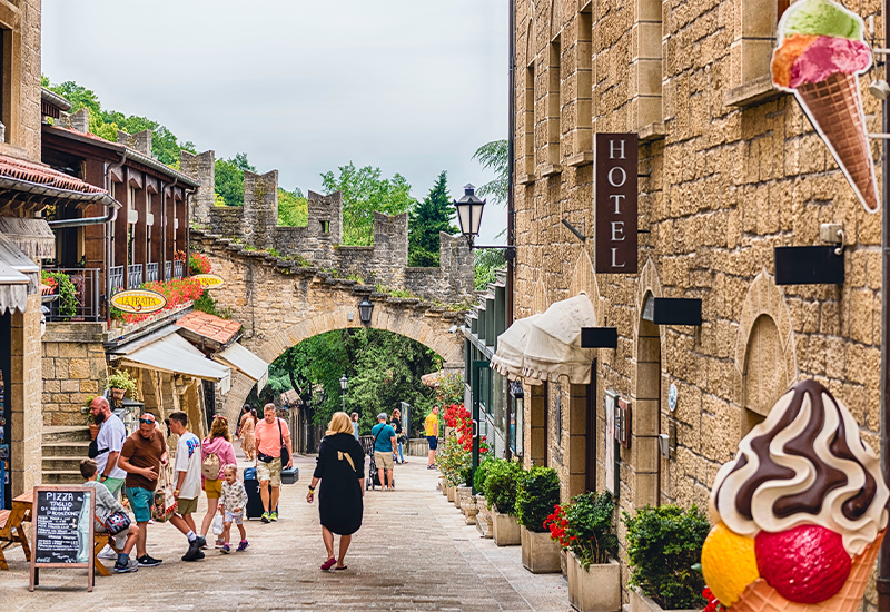 Scenic view of San Marino's historic centre