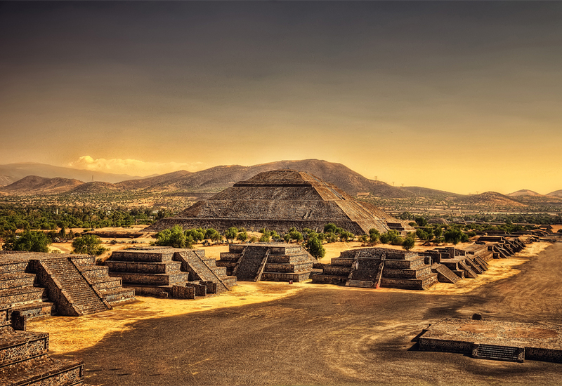 Scenic view of Teotihuacan Teotihuacan
