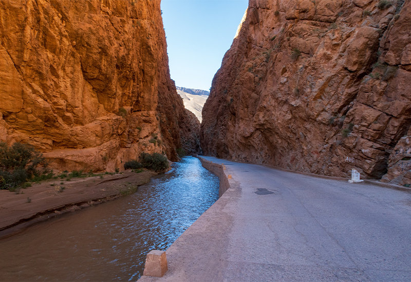 Scenic view of Todra Gorge