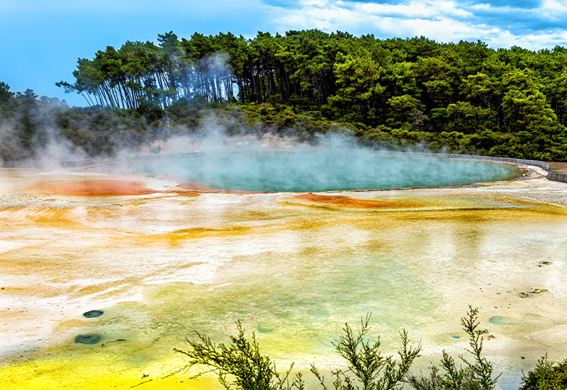 Scenic view of Waiotapu Thermal Wonderland