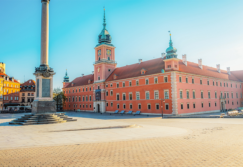 Scenic view of Warsaw's Old Town and Royal Castle Scenic view of Warsaw's Old Town and Royal Castle