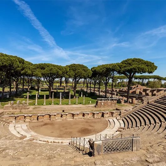 A scenic view of Ostia Antica