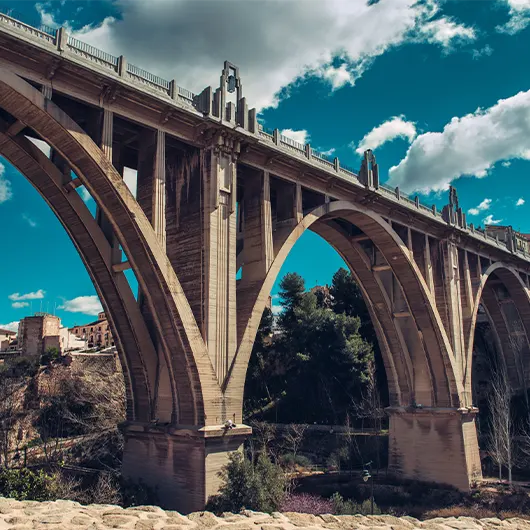 A Scenic View of San Jordi Bridge