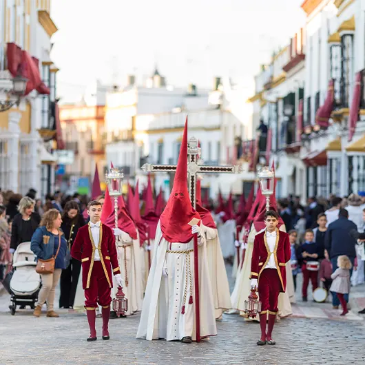 Uma bela vista da Procissão da Semana Santa