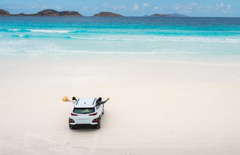 Avis car in Lucky Bay