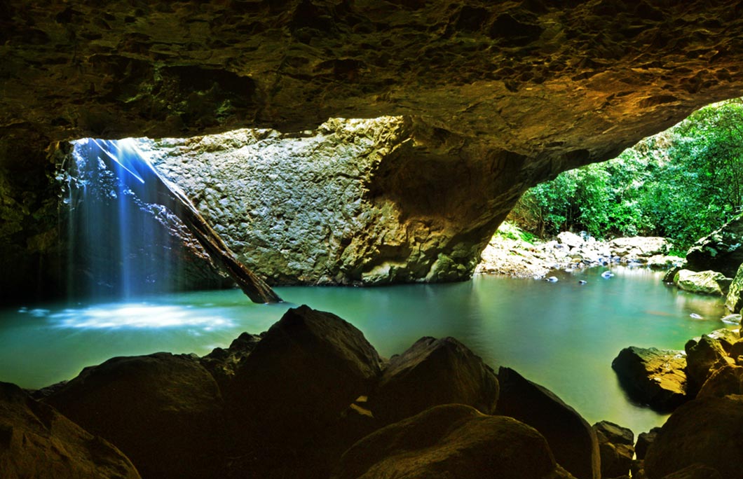 Natural Bridge waterfall at Springbrook National Park