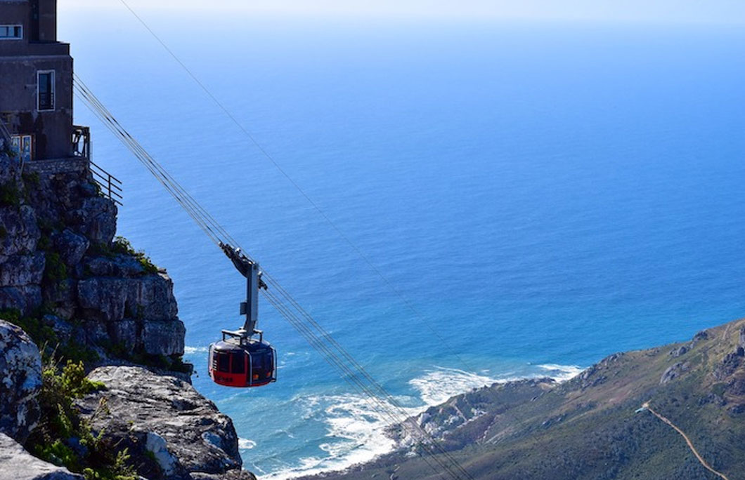 A cable car takes you to the top