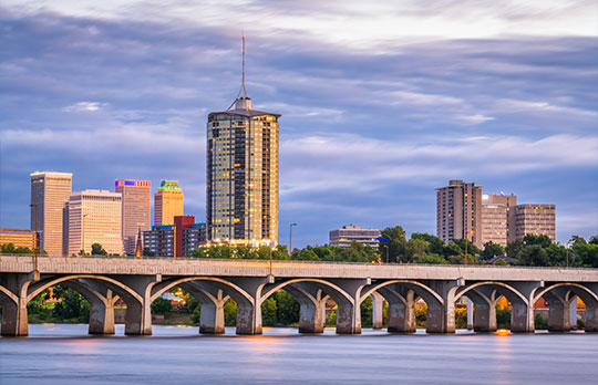 Arkansas River at dusk