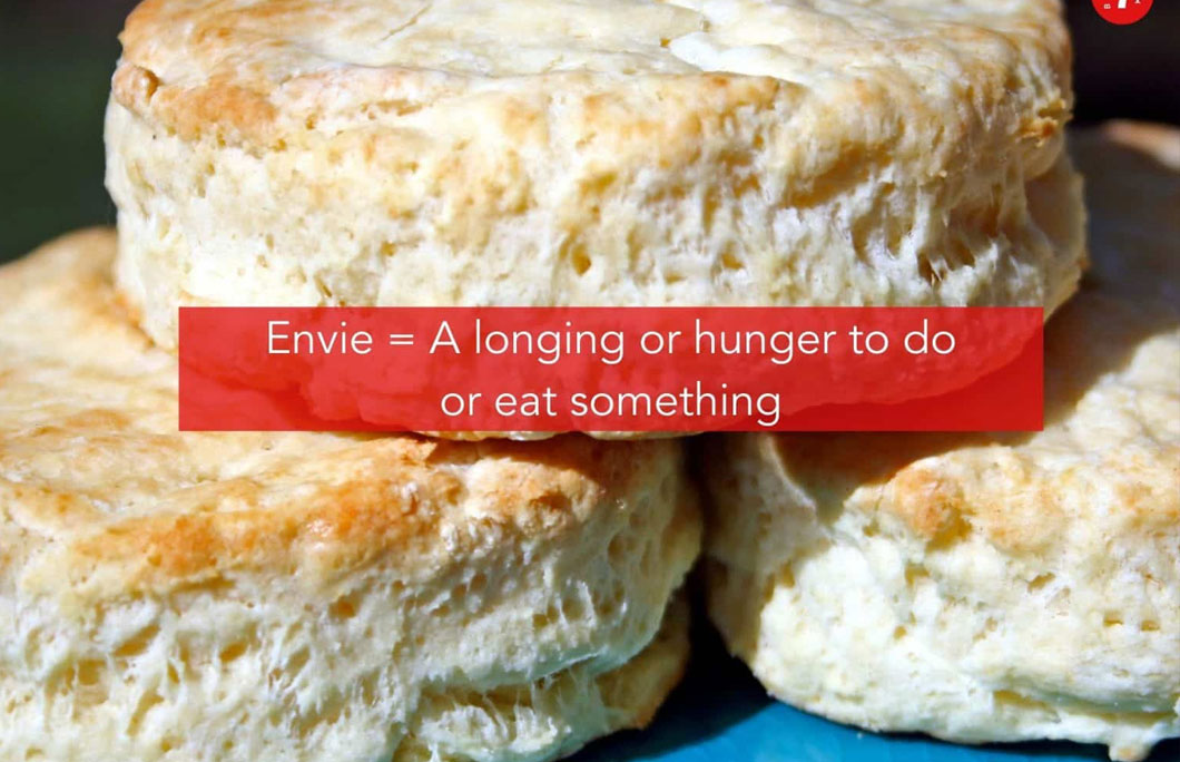 1. Envie = A longing or hunger to do or eat something