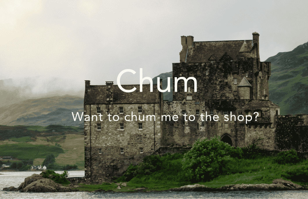 Chum = to accompany someone somewhere