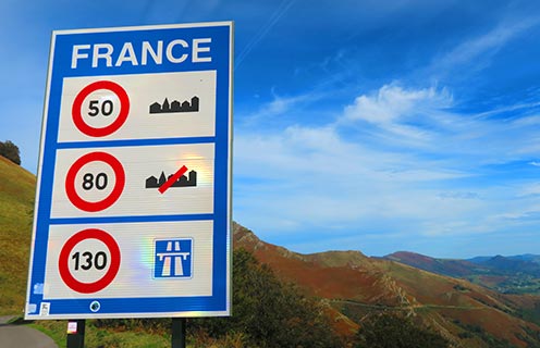 Driving in France speed limits