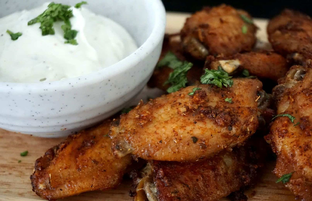 Dry-Rub Chicken Wings With Blue Cheese Sauce