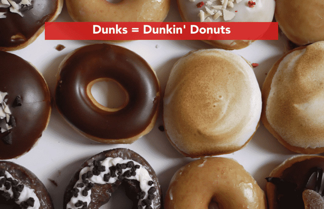  Dunks = Dunkin’ Donuts