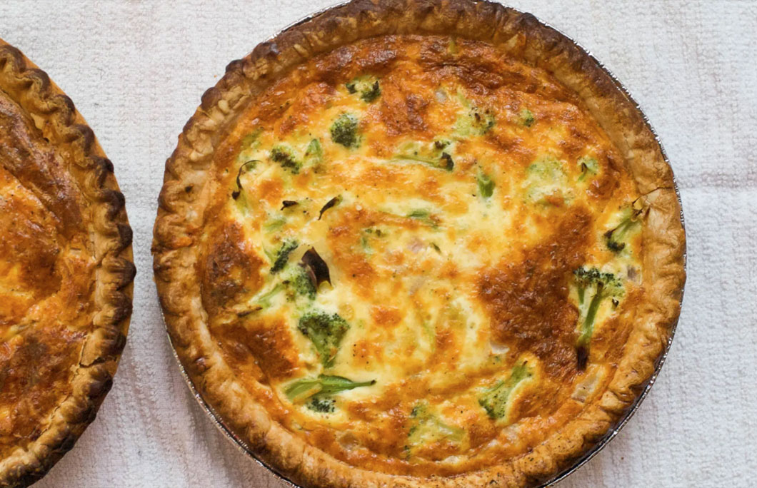 European Style Broccoli And Swiss Cheese Quiche