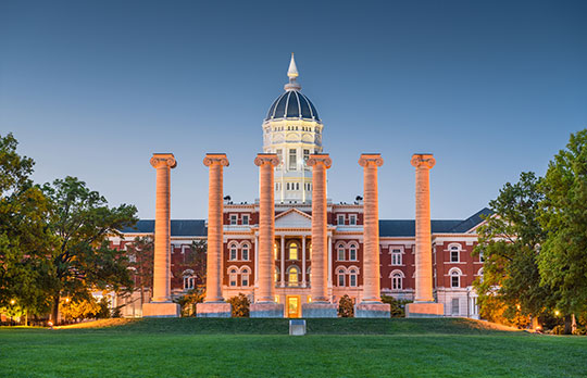 Historic Columns at Twilight