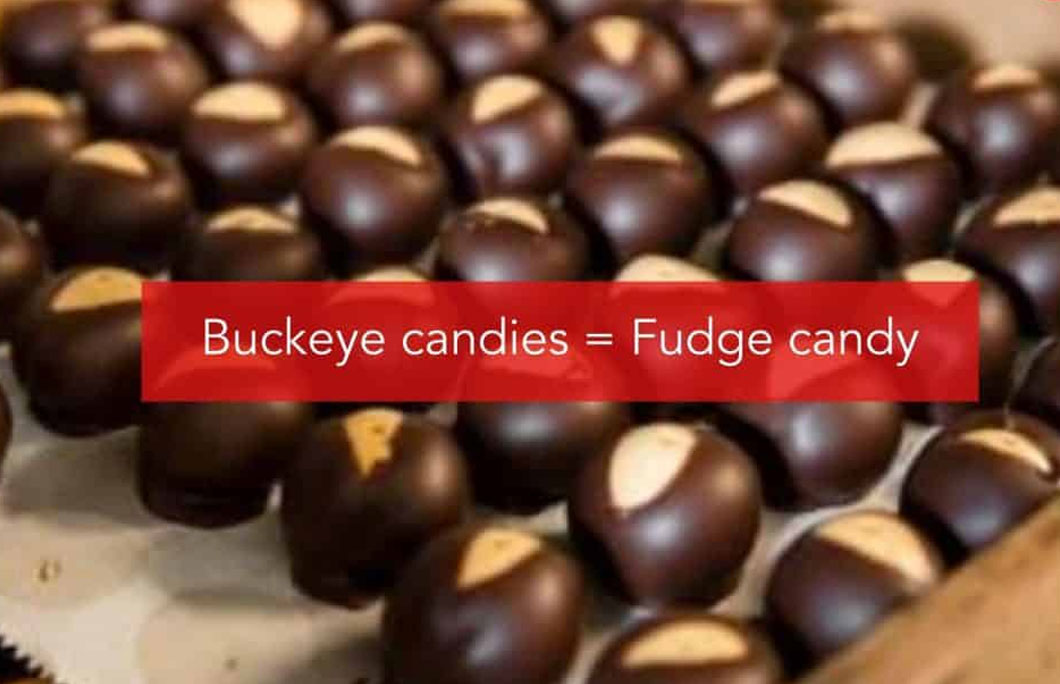 Buckeye candies = Fudge candy