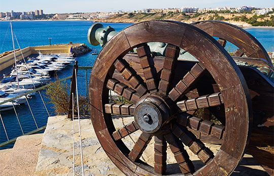 Old cannon protecting Torre Vigia Cabo Roig