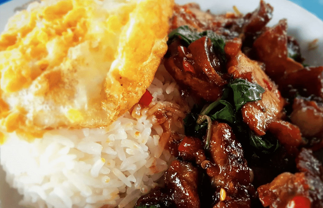 16. Pad Krapow – Basil Chicken/Beef/Pork