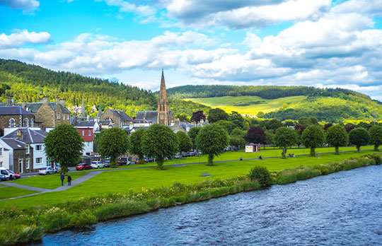 Peebles with the river Tweed