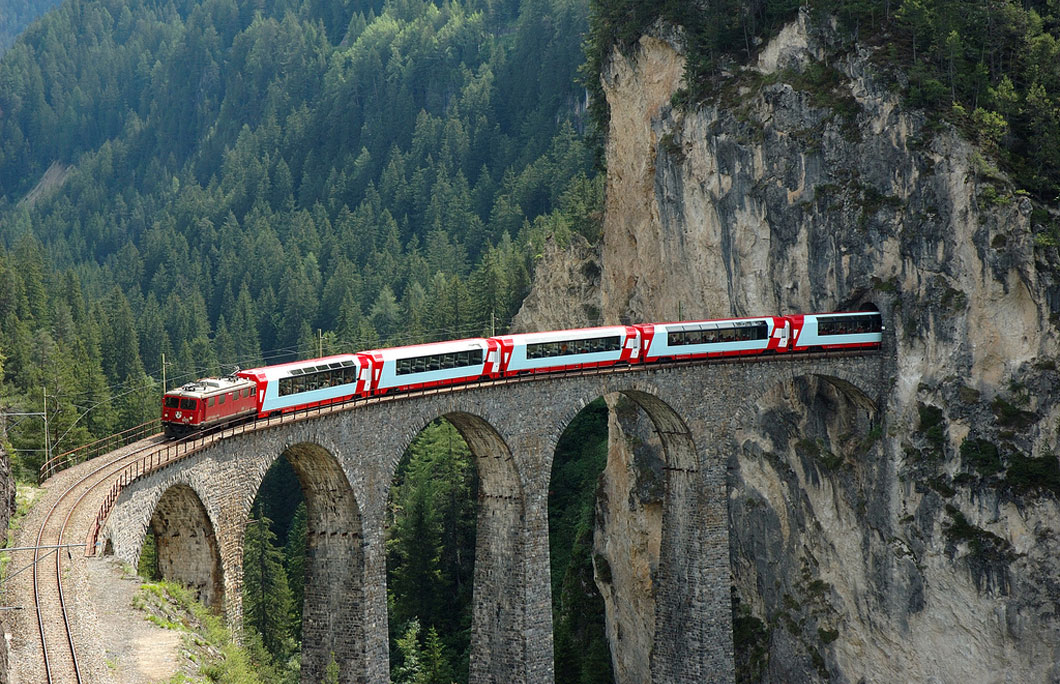 1. Rhaetian Railway – Graubünden, Switzerland