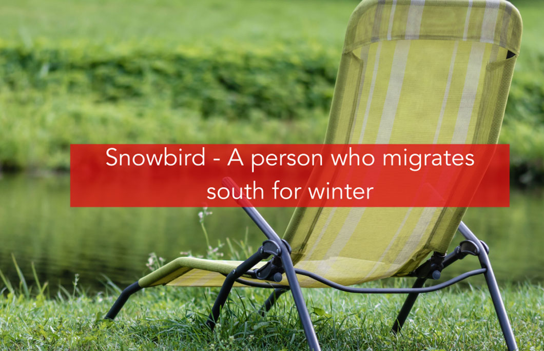 Snowbird – A snowbird is an individual who spends summers in Alaska and migrates south for winter