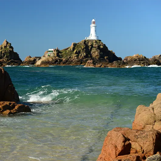 The lighthouse of La Corbière in Jersey