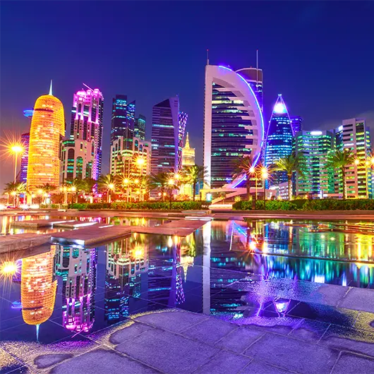 The waterfront promenade of Doha Corniche