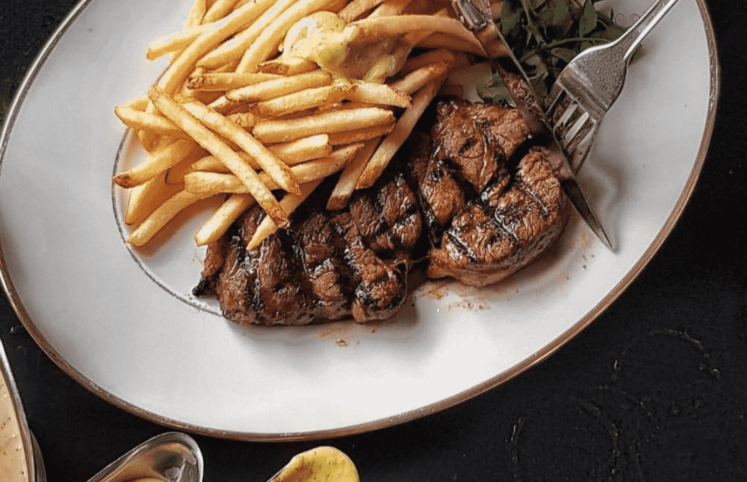 1. Steak Frites – Les Bubbles Steakhouse