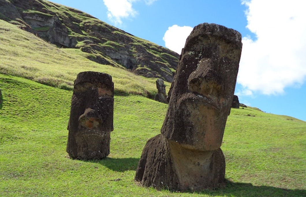 The Easter Island heads have bodies